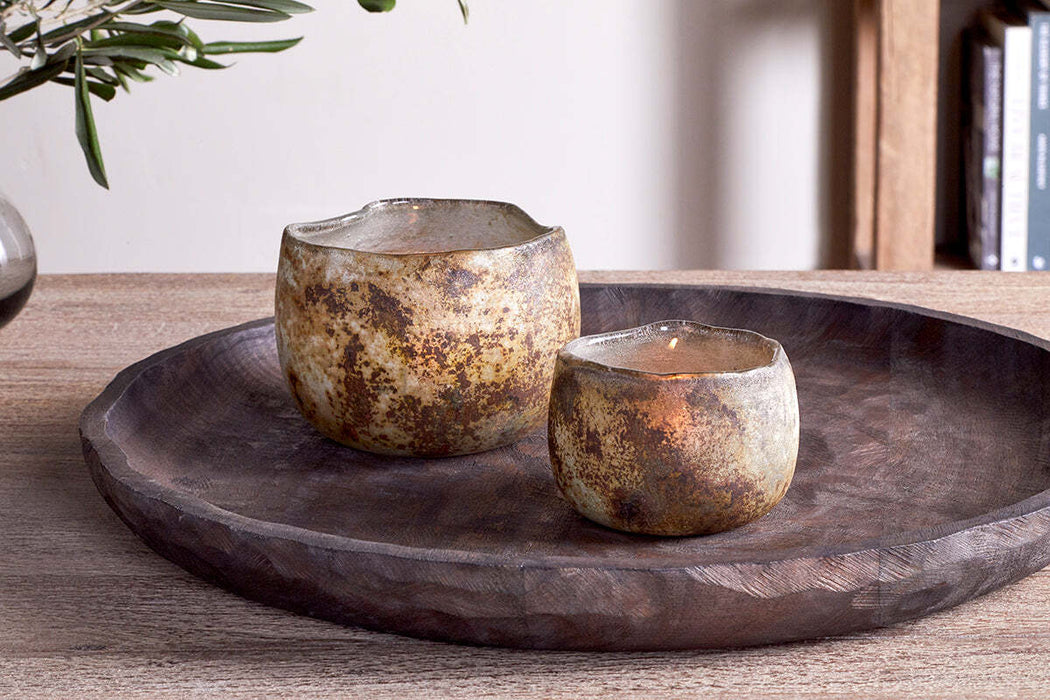 Gola Recycled Glass Tealight Holder Antique Smoke