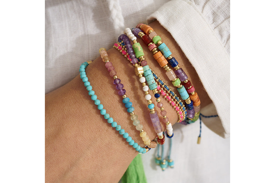 Marigold Rainbow Mix Gold Adjustable Bracelet
