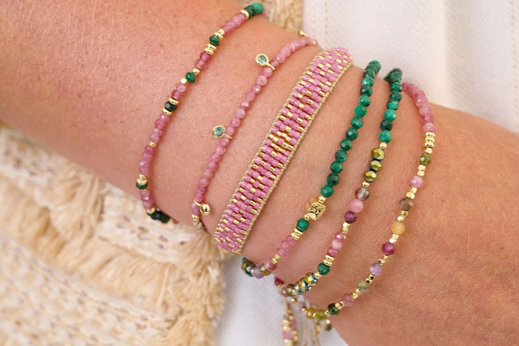 Grace Gold & Pink Beaded Friendship Bracelet