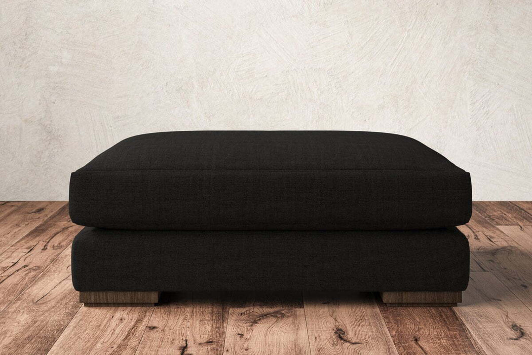 Guddu Grand Footstool - Brera Linen Charcoal