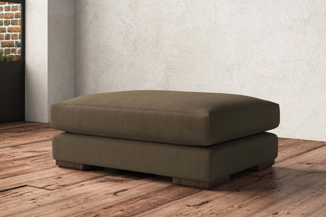 Guddu Grand Footstool - Brera Linen Chestnut