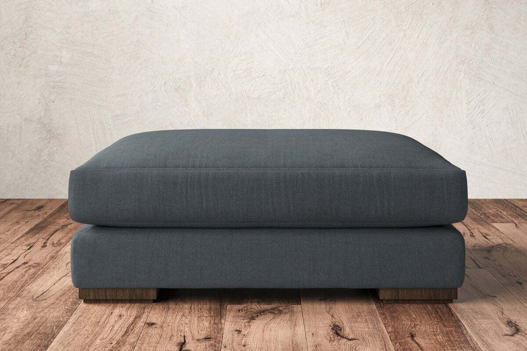 Guddu Grand Footstool - Brera Linen Dusk