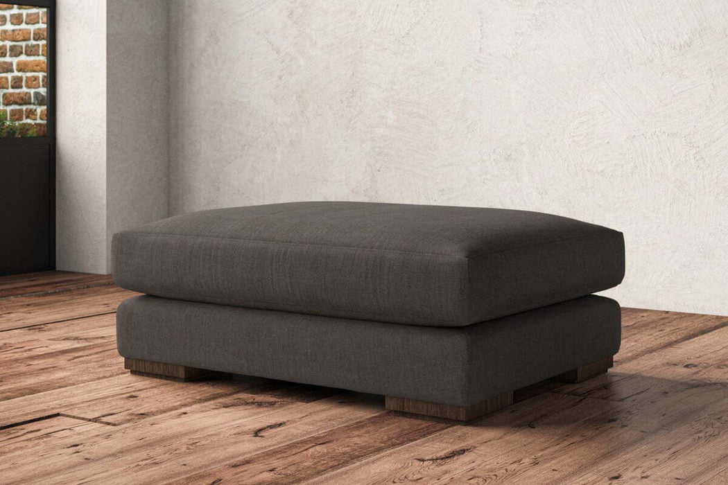 Guddu Grand Footstool - Brera Linen Granite