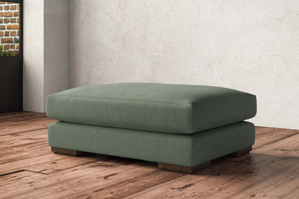 Guddu Grand Footstool - Brera Linen Jade