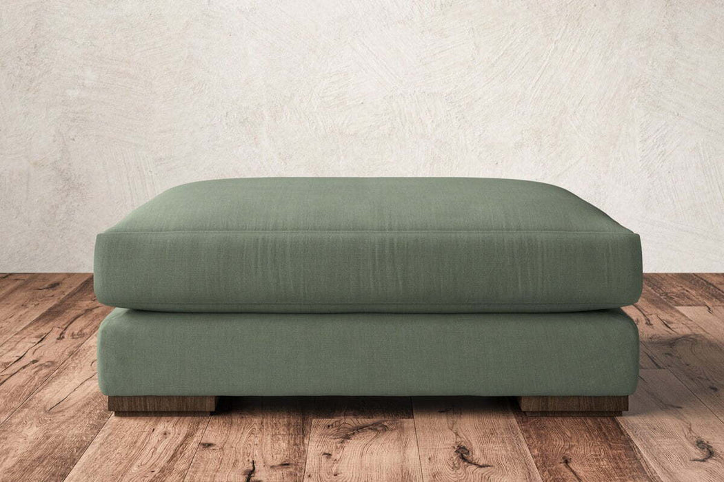 Guddu Grand Footstool - Brera Linen Jade