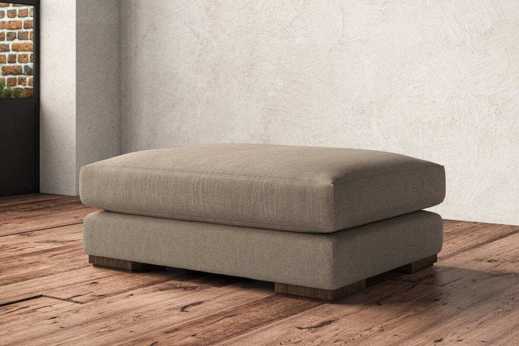 Guddu Grand Footstool - Brera Linen Pebble