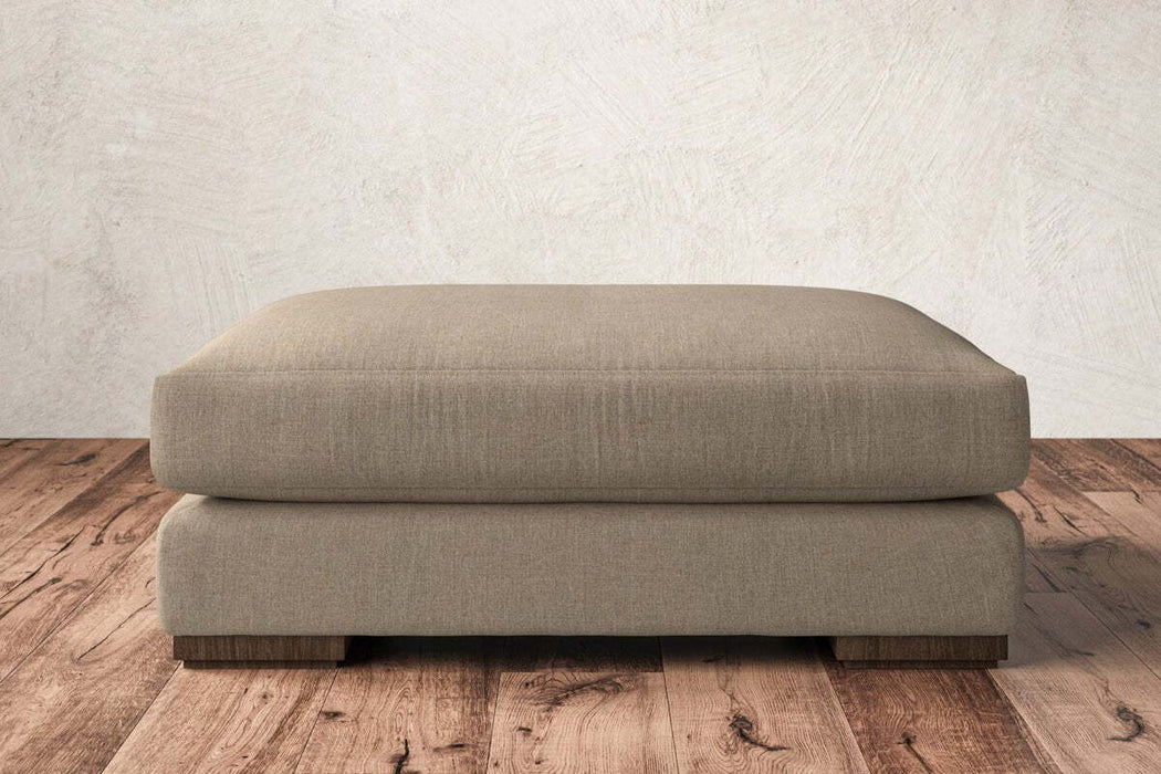 Guddu Grand Footstool - Brera Linen Pebble