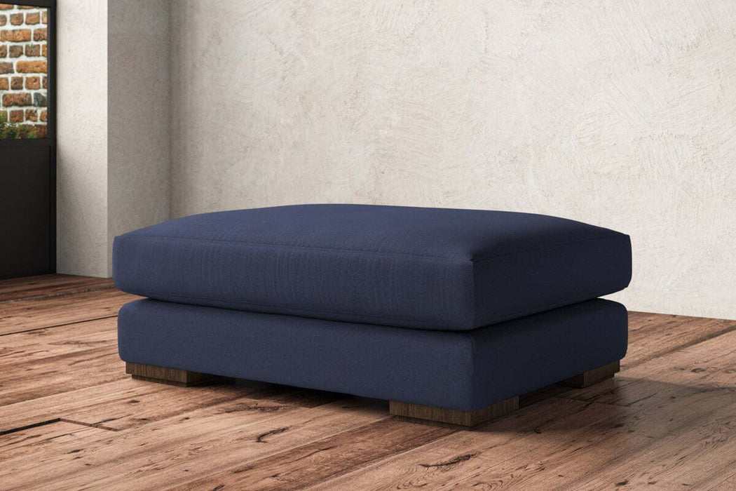 Guddu Grand Footstool - Recycled Cotton Navy