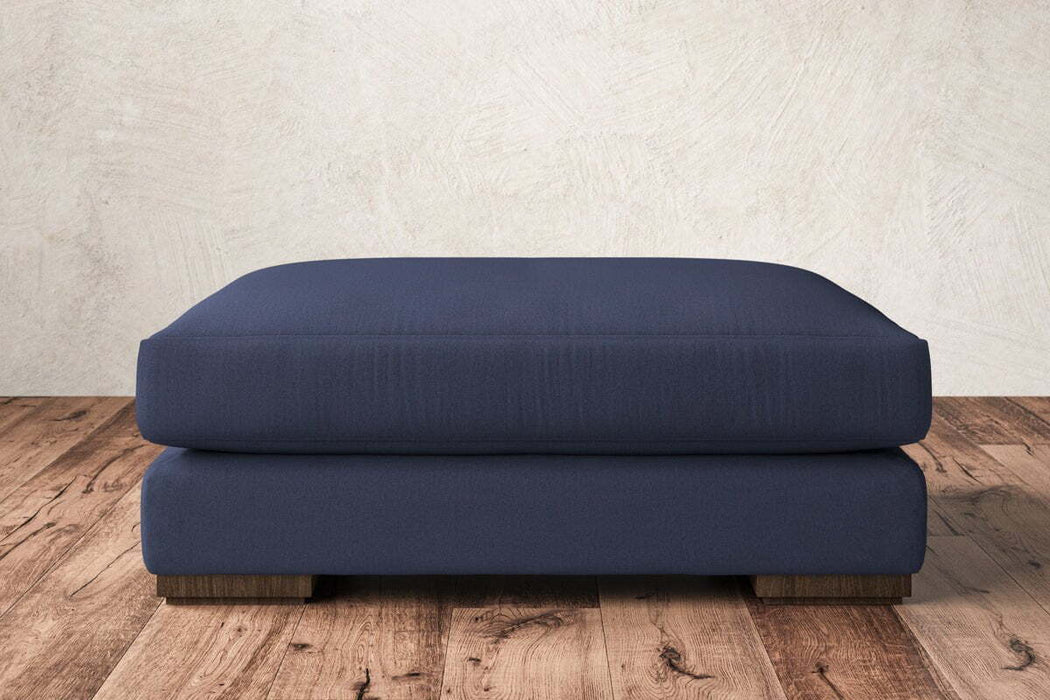 Guddu Grand Footstool - Recycled Cotton Navy