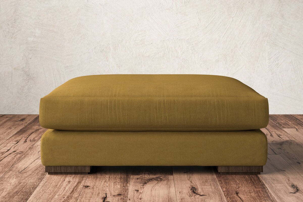 Guddu Grand Footstool - Recycled Cotton Ochre