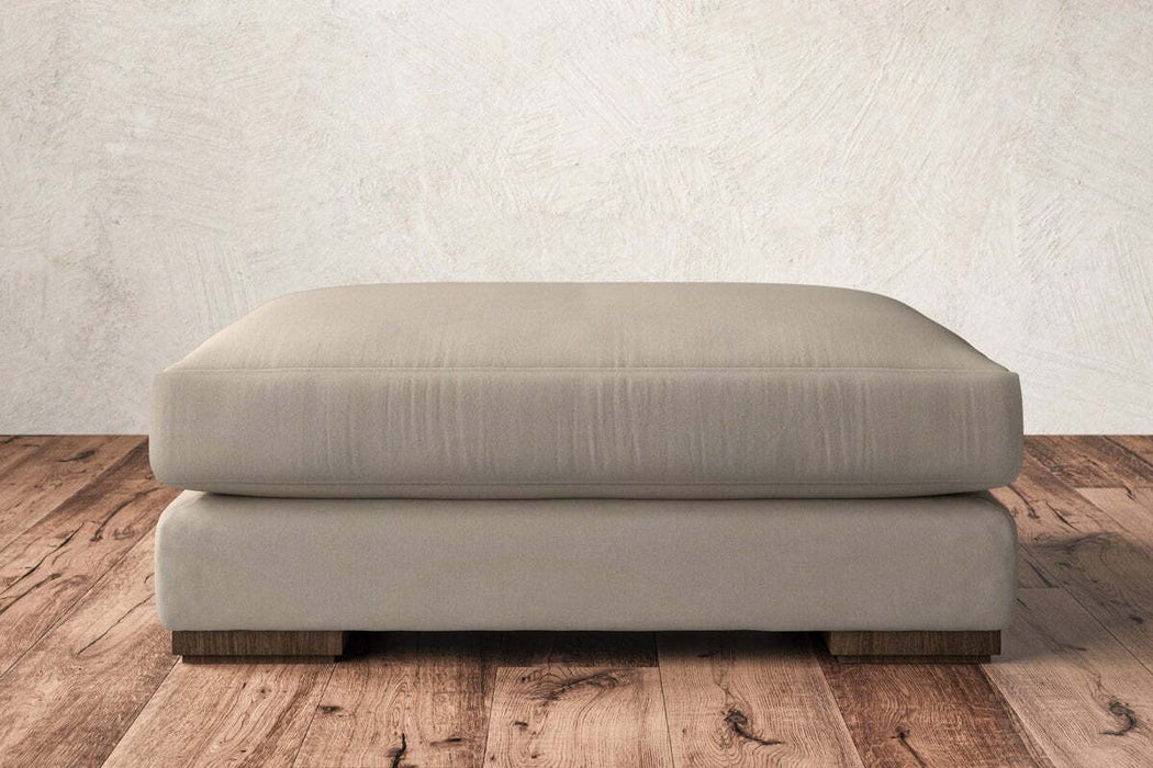 Guddu Grand Footstool - Recycled Cotton Stone