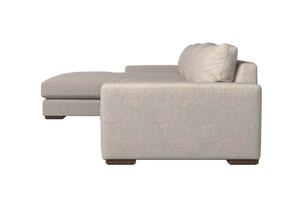 Guddu Grand Left Hand Chaise Sofa - Brera Linen Chestnut