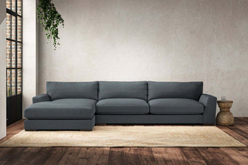Guddu Grand Left Hand Chaise Sofa - Brera Linen Dusk