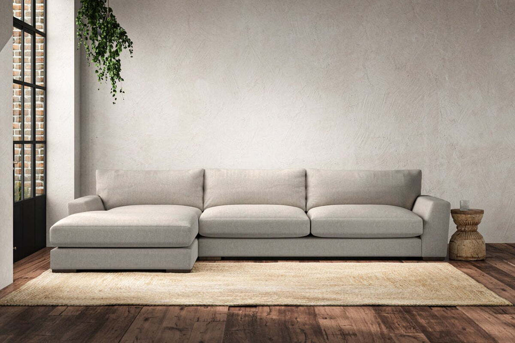 Guddu Grand Left Hand Chaise Sofa Brera Linen Natural