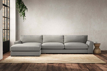 Guddu Grand Left Hand Chaise Sofa - Brera Linen Smoke