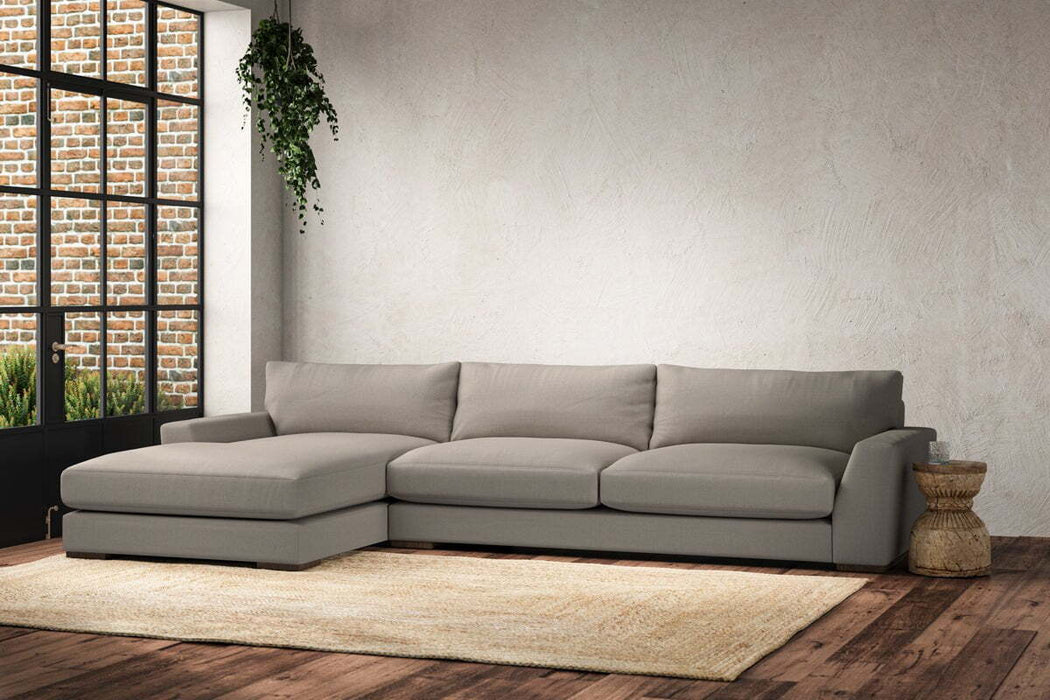 Guddu Grand Left Hand Chaise Sofa - Recycled Cotton Flax
