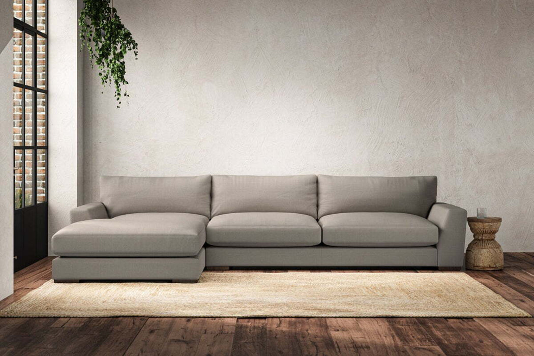 Guddu Grand Left Hand Chaise Sofa - Recycled Cotton Flax
