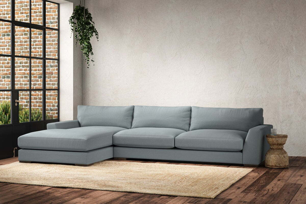 Guddu Grand Left Hand Chaise Sofa - Recycled Cotton Horizon