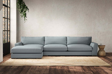 Guddu Grand Left Hand Chaise Sofa - Recycled Cotton Horizon