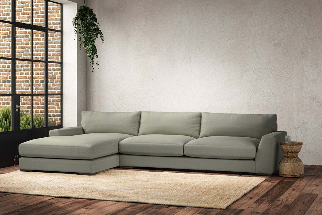 Guddu Grand Left Hand Chaise Sofa - Recycled Cotton Seaspray
