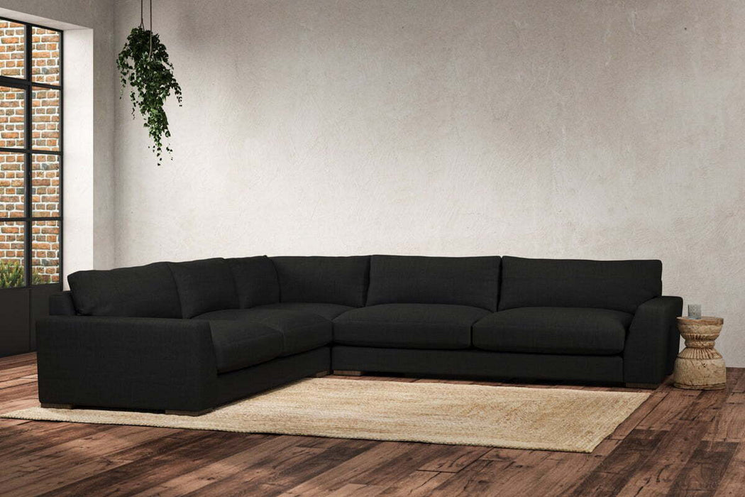 Guddu Grand Left Hand Corner Sofa - Brera Linen Charcoal