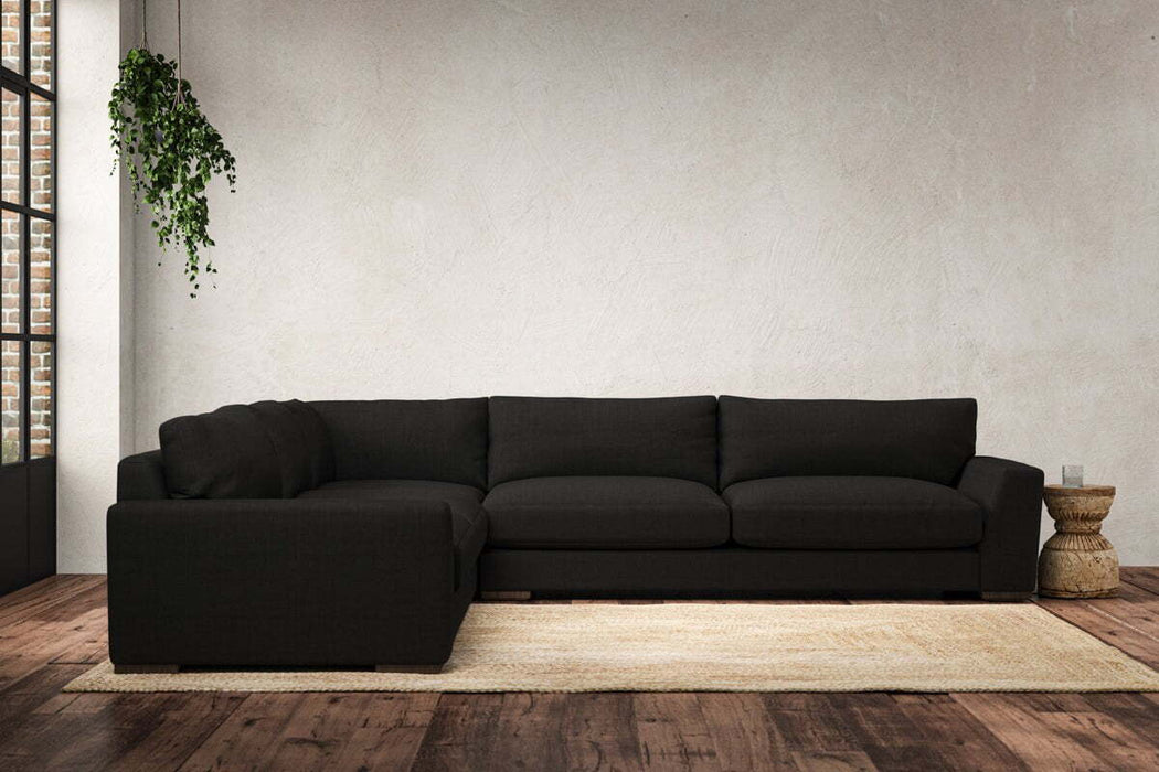 Guddu Grand Left Hand Corner Sofa - Brera Linen Charcoal