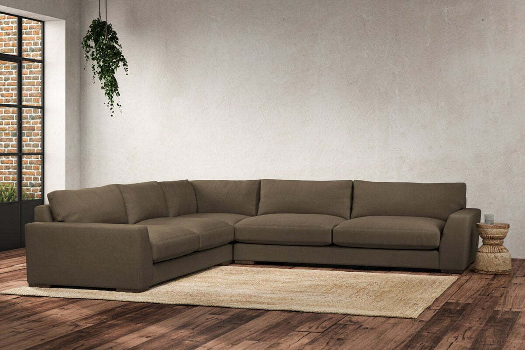 Guddu Grand Left Hand Corner Sofa - Brera Linen Chestnut