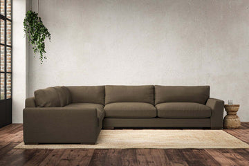 Guddu Grand Left Hand Corner Sofa - Brera Linen Chestnut