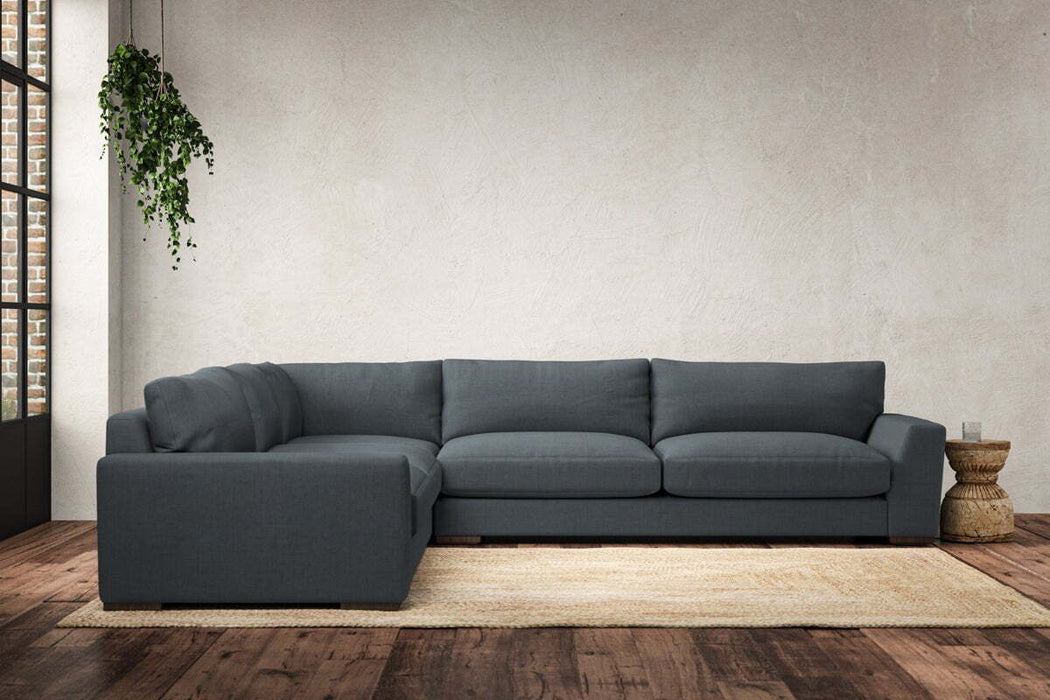 Guddu Grand Left Hand Corner Sofa - Brera Linen Dusk