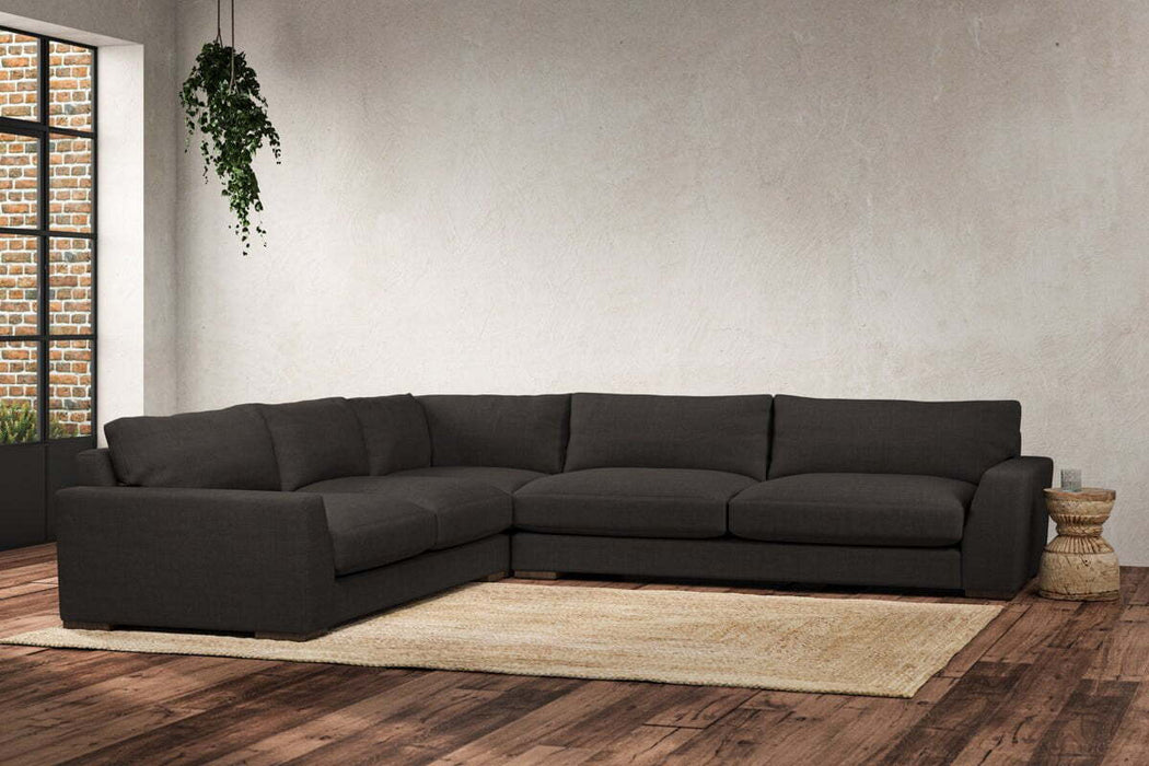 Guddu Grand Left Hand Corner Sofa - Brera Linen Espresso