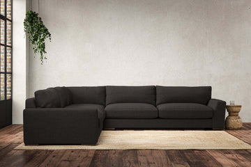 Guddu Grand Left Hand Corner Sofa - Brera Linen Espresso