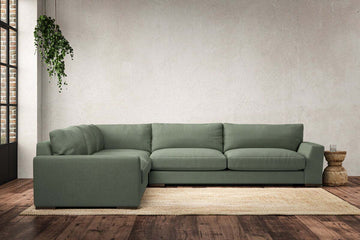 Guddu Grand Left Hand Corner Sofa - Brera Linen Jade