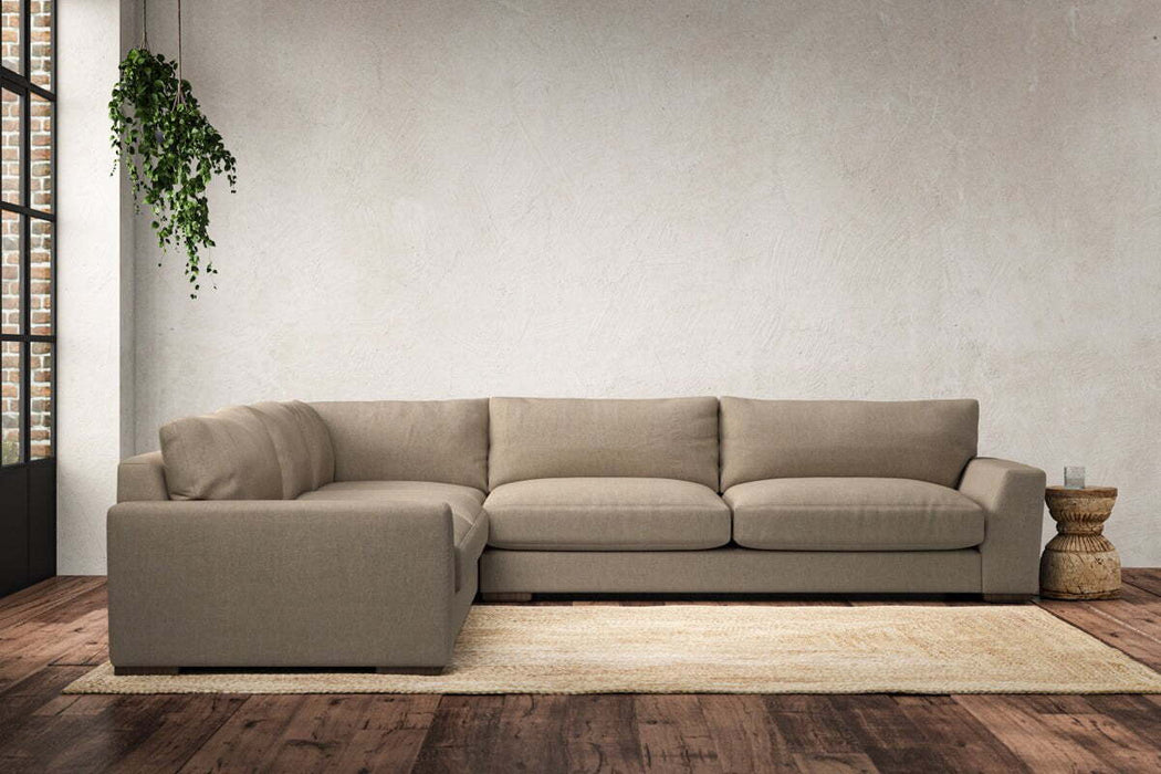 Guddu Grand Left Hand Corner Sofa - Brera Linen Pebble
