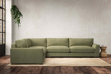 Guddu Grand Left Hand Corner Sofa - Brera Linen Sage