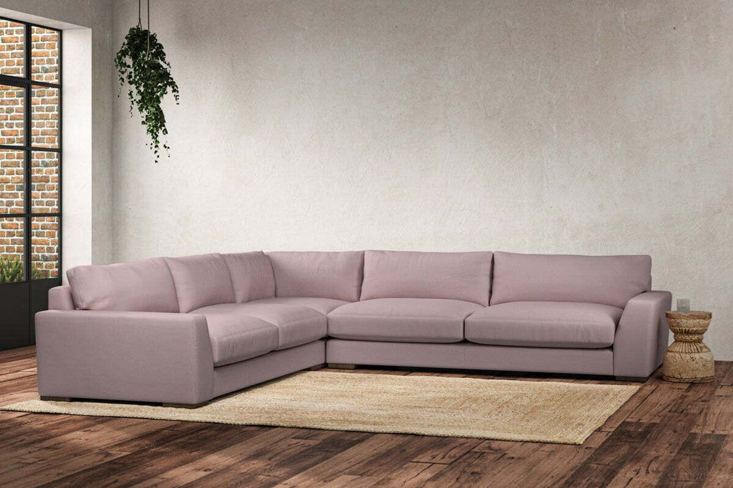 Guddu Grand Left Hand Corner Sofa - Recycled Cotton Lavender