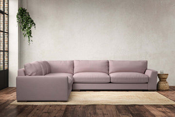 Guddu Grand Left Hand Corner Sofa - Recycled Cotton Lavender