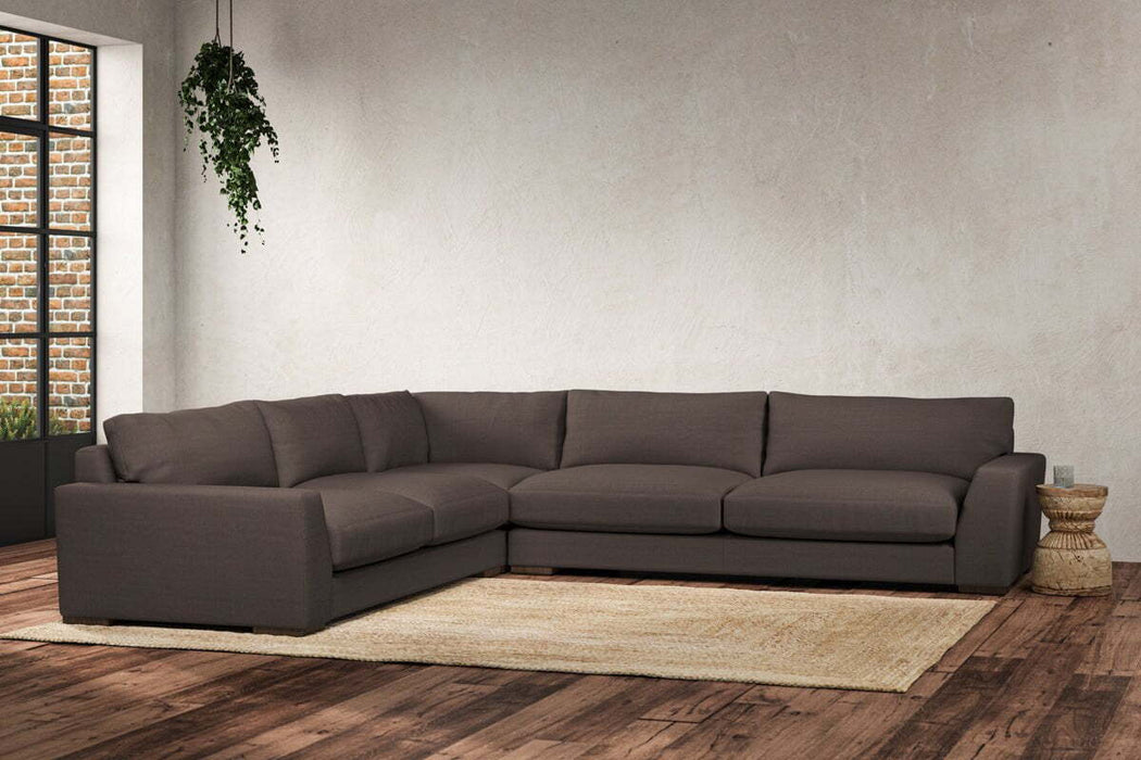 Guddu Grand Left Hand Corner Sofa - Recycled Cotton Mocha