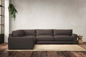 Guddu Grand Left Hand Corner Sofa - Recycled Cotton Mocha