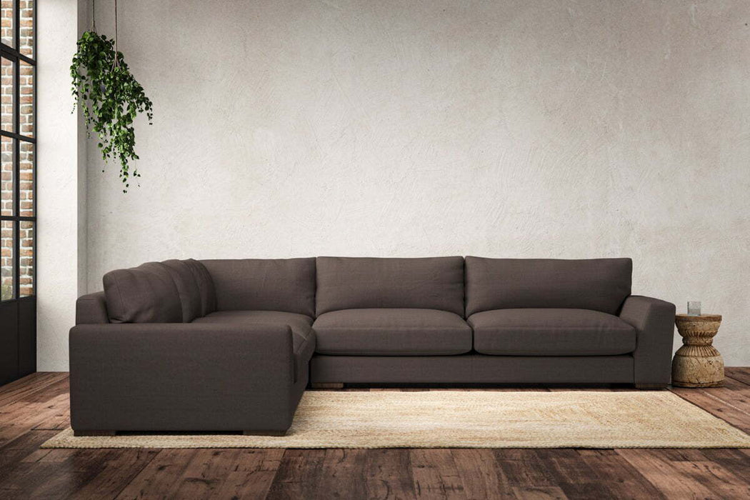 Guddu Grand Left Hand Corner Sofa - Recycled Cotton Mocha