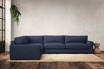 Guddu Grand Left Hand Corner Sofa - Recycled Cotton Navy