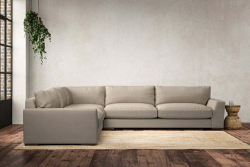 Guddu Grand Left Hand Corner Sofa - Recycled Cotton Stone