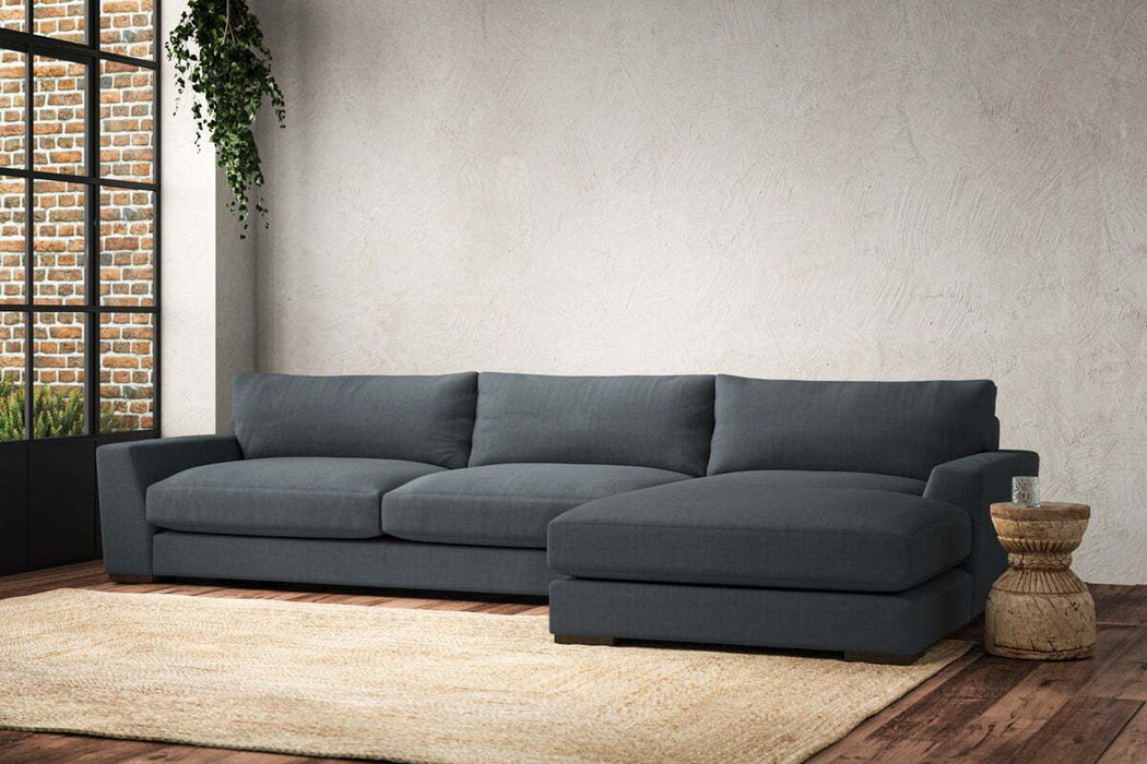 Guddu Grand Right Hand Chaise Sofa - Brera Linen Dusk