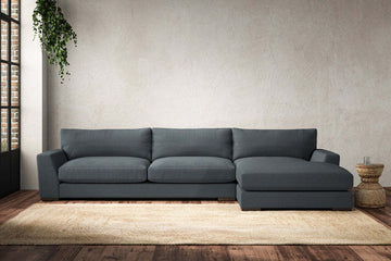 Guddu Grand Right Hand Chaise Sofa - Brera Linen Dusk