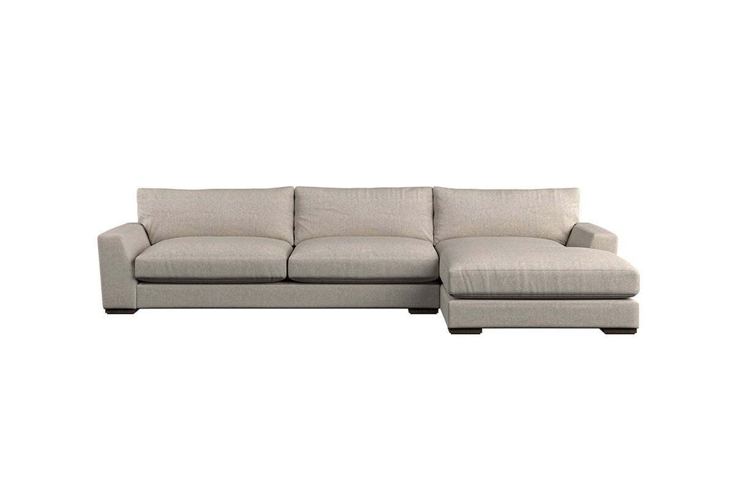Guddu Grand Right Hand Chaise Sofa - Brera Linen Espresso
