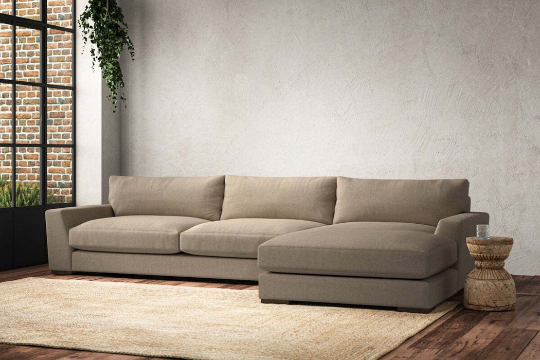 Guddu Grand Right Hand Chaise Sofa - Brera Linen Pebble