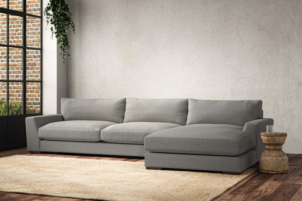 Guddu Grand Right Hand Chaise Sofa - Brera Linen Smoke