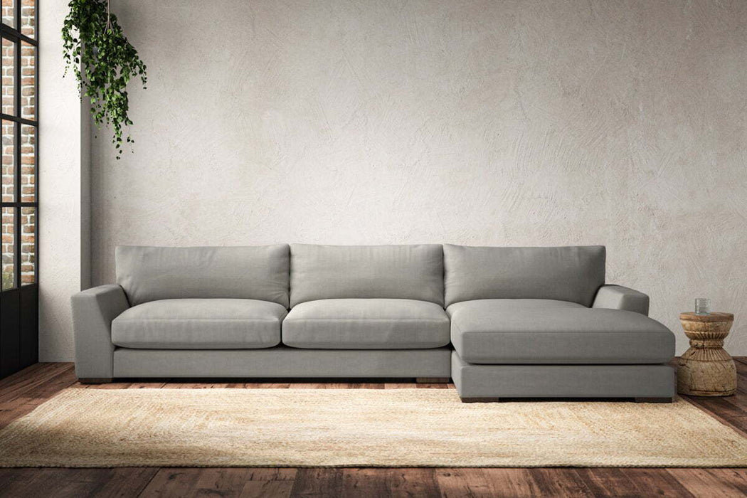Guddu Grand Right Hand Chaise Sofa - Brera Linen Smoke