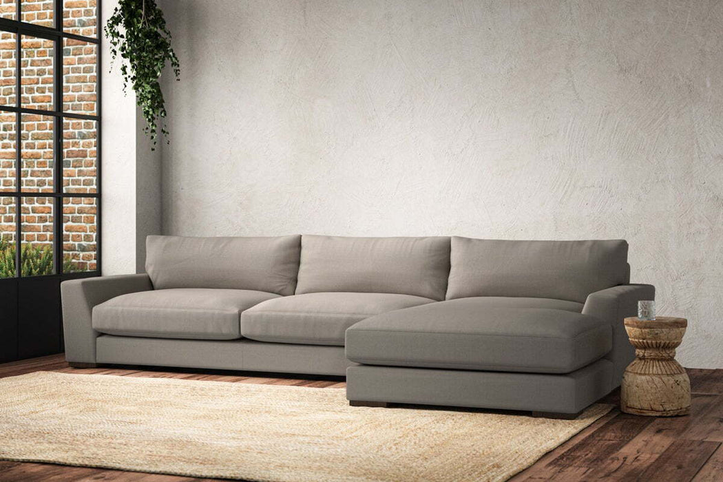 Guddu Grand Right Hand Chaise Sofa - Recycled Cotton Flax