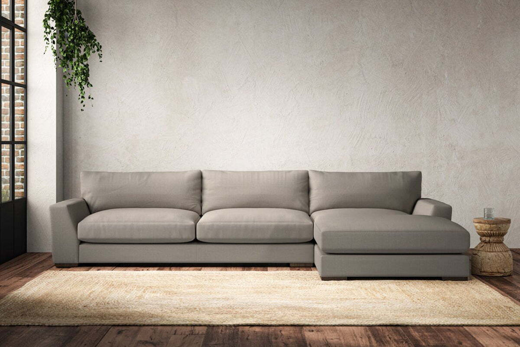 Guddu Grand Right Hand Chaise Sofa - Recycled Cotton Flax
