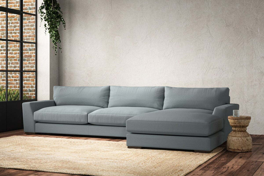 Guddu Grand Right Hand Chaise Sofa - Recycled Cotton Horizon